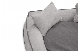 Hundebett / Katzenbett 100 x 80 cm hellgrau + grau BONNIE