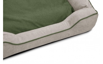 Hundebett / Katzenbett 100 x 80 cm hellbeige + grün BONNIE