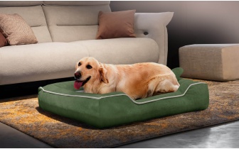 Hundebett / Katzenbett 100 x 80 cm grün + hellbeige BONNIE