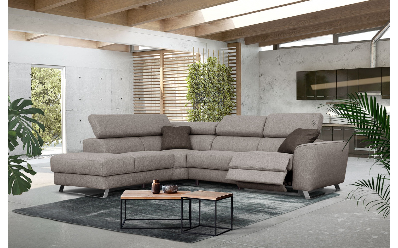 Ecksofa links mit Relaxfunktion 5-Sitzer STEGEN