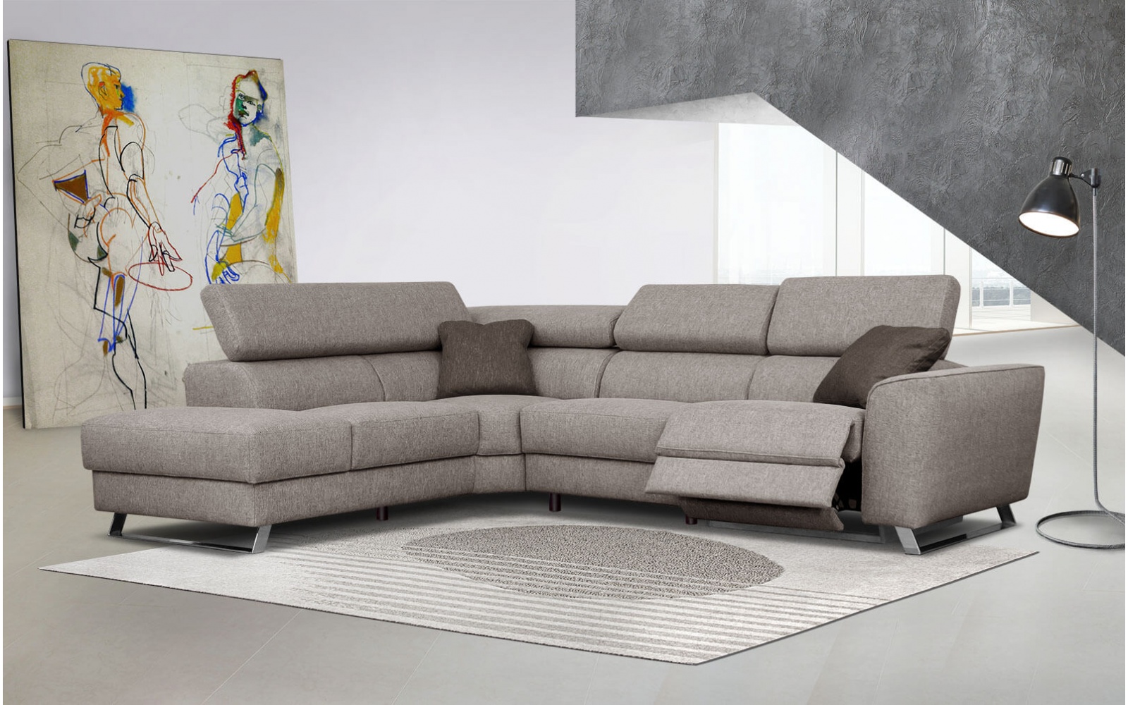 Ecksofa links mit Relaxfunktion 5-Sitzer STEGEN
