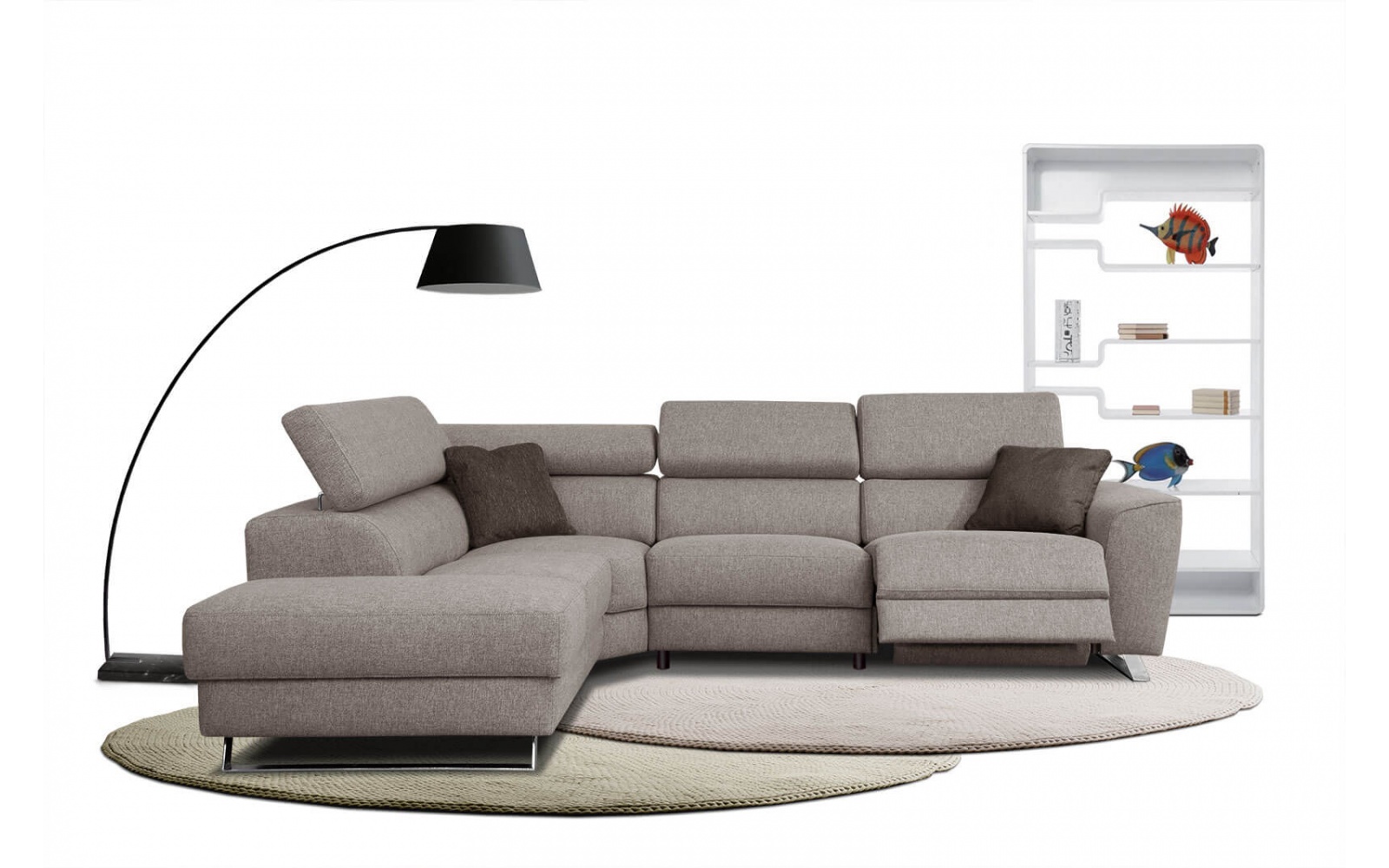 Ecksofa links mit Relaxfunktion 5-Sitzer STEGEN