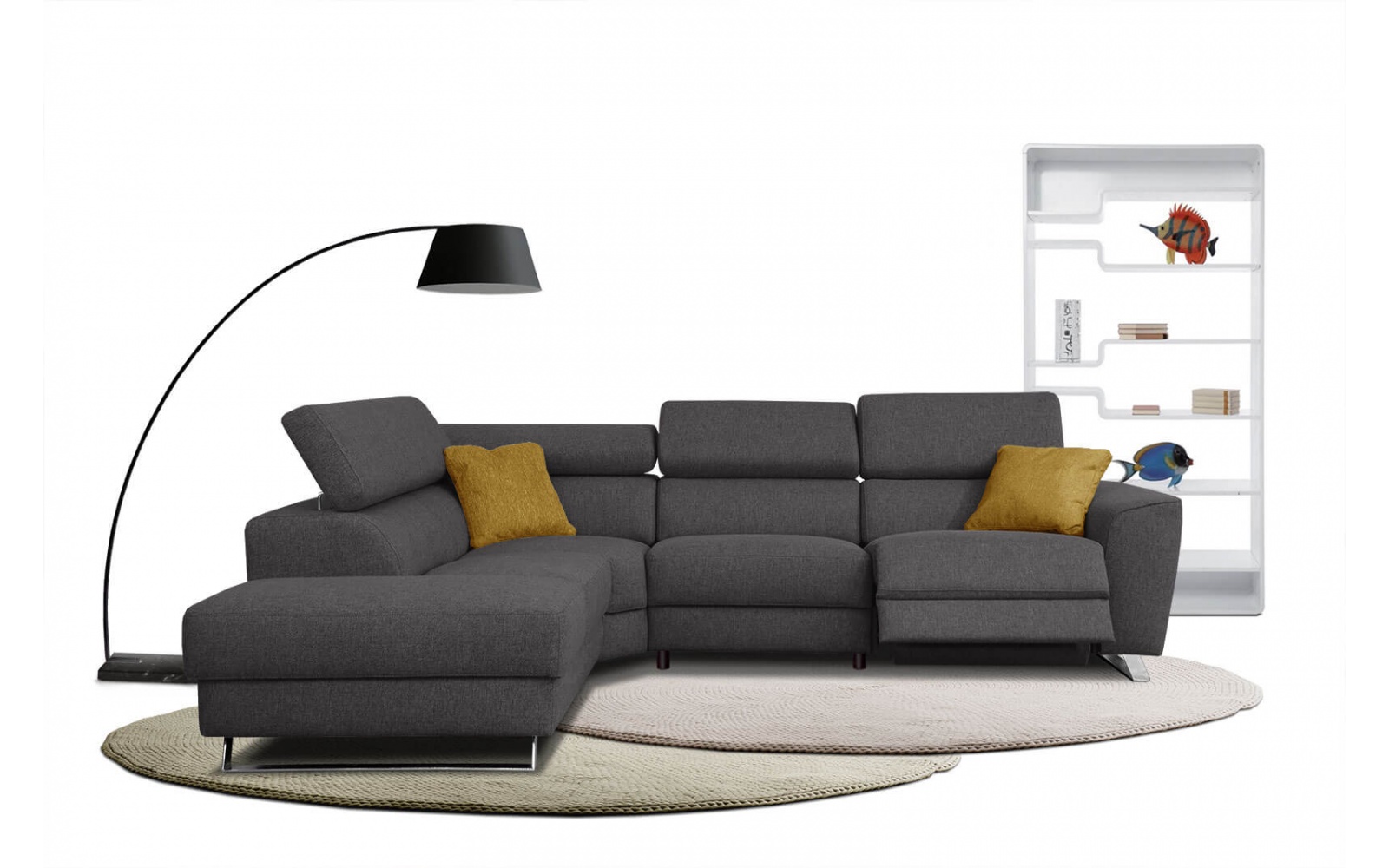 Ecksofa links mit Relaxfunktion 5-Sitzer STEGEN