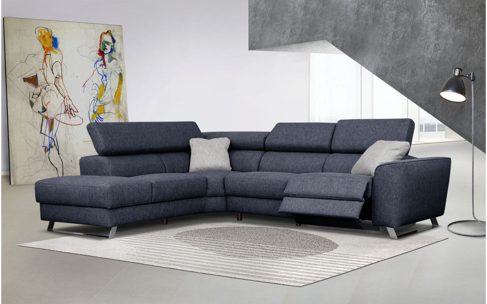 Ecksofa links mit Relaxfunktion 5-Sitzer STEGEN