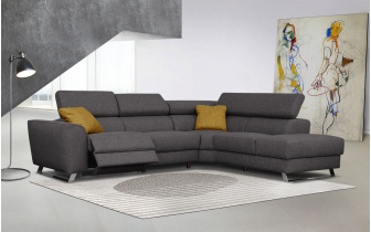 Ecksofa rechts mit Relaxfunktion 5-Sitzer STEGEN