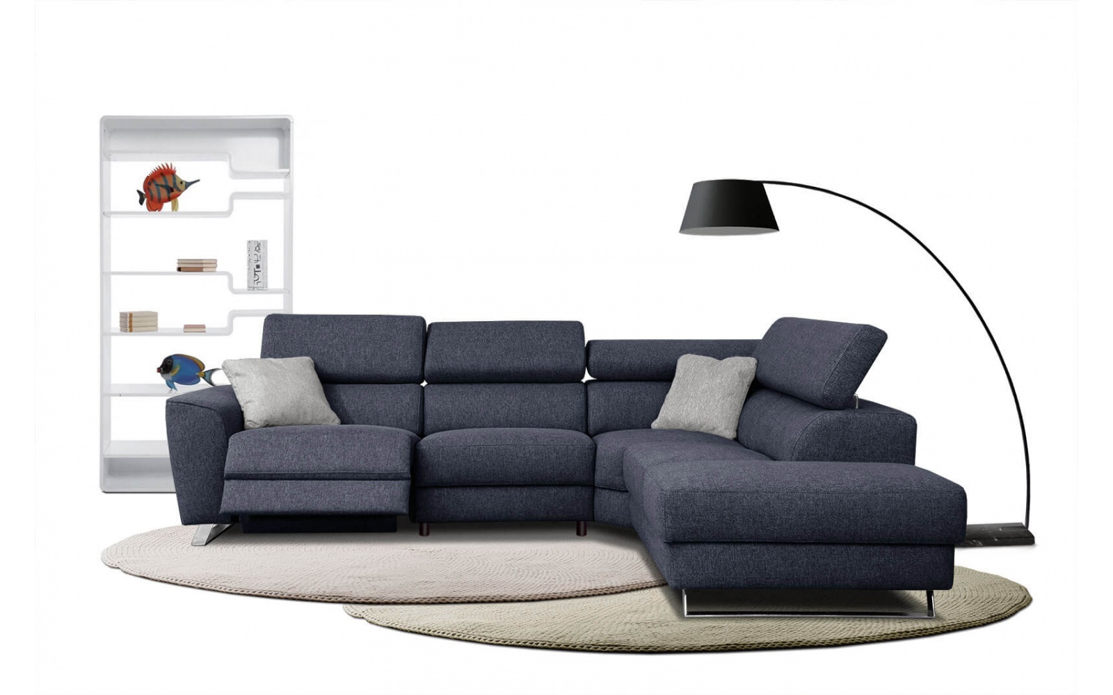 Ecksofa rechts mit Relaxfunktion 5-Sitzer STEGEN