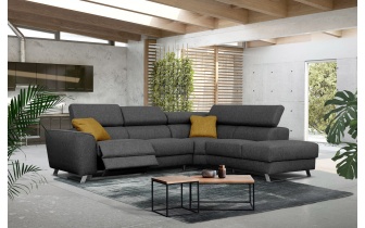Ecksofa rechts mit Relaxfunktion 5-Sitzer STEGEN