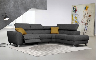 Ecksofa rechts mit Relaxfunktion 5-Sitzer STEGEN