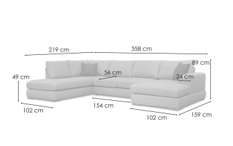 Wohnlandschaft U-Form links 6-Sitzer OTTO