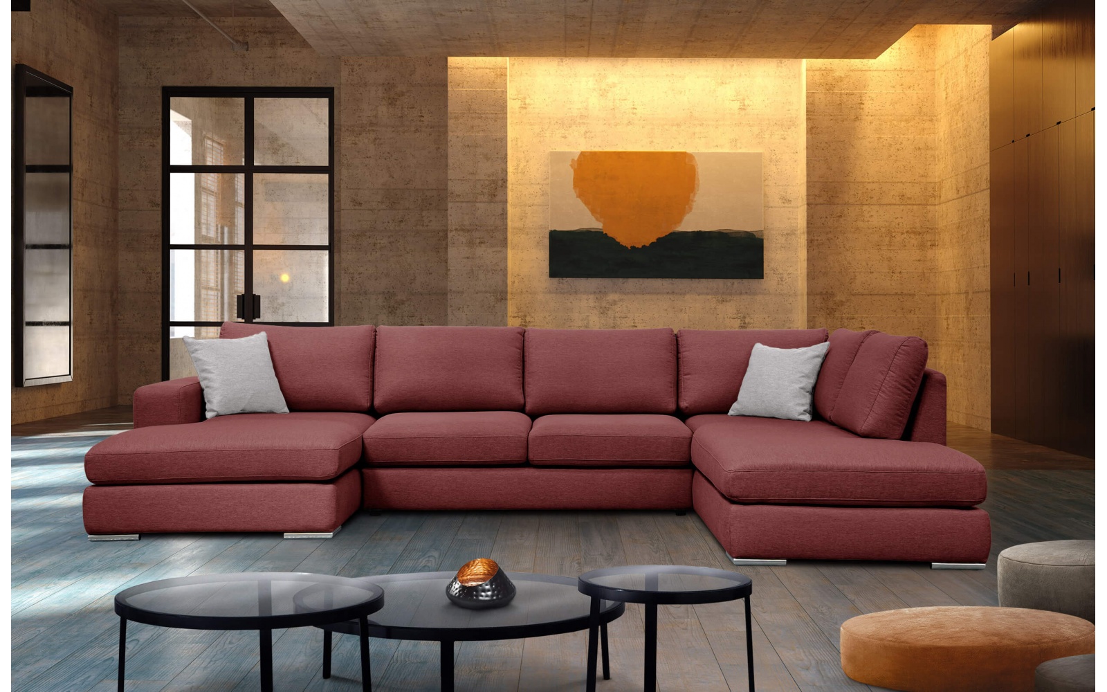 Wohnlandschaft U-Form rechts 6-Sitzer OTTO