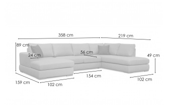 Wohnlandschaft U-Form rechts 6-Sitzer OTTO