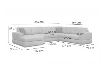 Wohnlandschaft U-Form links 7-Sitzer OTTO