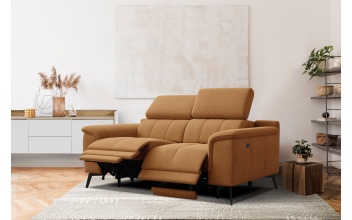 2-Sitzer Relaxsofa mit zwei Relaxfunktionen FIERO FARBE Orange (Arano 07)