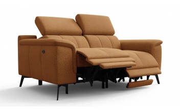 2-Sitzer Relaxsofa mit zwei Relaxfunktionen FIERO FARBE Orange (Arano 07)