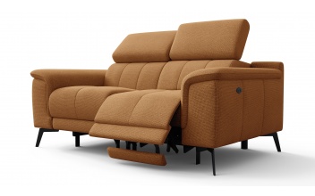 2-Sitzer Relaxsofa mit zwei Relaxfunktionen FIERO FARBE Orange (Arano 07)