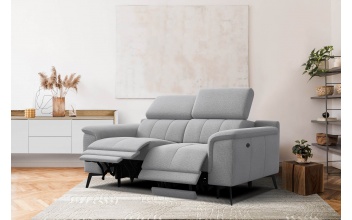 2-Sitzer Relaxsofa mit zwei Relaxfunktionen FIERO FARBE Silbergrau (Arano 09)