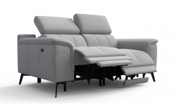 2-Sitzer Relaxsofa mit zwei Relaxfunktionen FIERO FARBE Silbergrau (Arano 09)