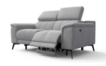 2-Sitzer Relaxsofa mit zwei Relaxfunktionen FIERO FARBE Silbergrau (Arano 09)