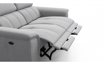 2-Sitzer Relaxsofa mit zwei Relaxfunktionen FIERO FARBE Silbergrau (Arano 09)