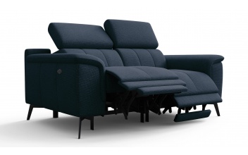 2-Sitzer Relaxsofa mit zwei Relaxfunktionen FIERO FARBE Marineblau (Arano 12)