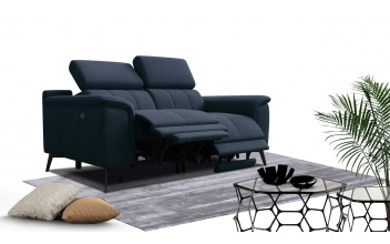 2-Sitzer Relaxsofa mit zwei Relaxfunktionen FIERO FARBE Marineblau (Arano 12)