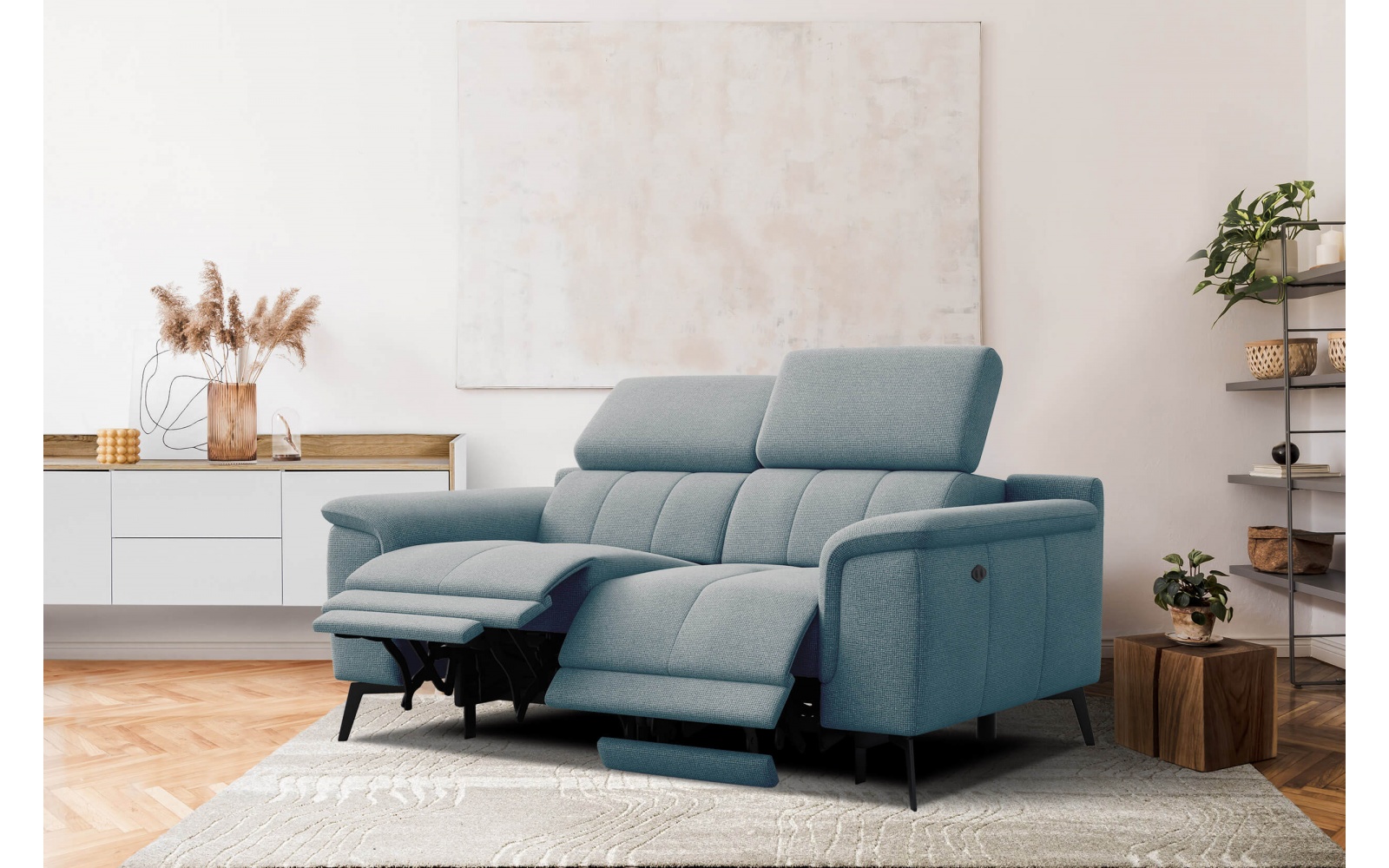 2-Sitzer Relaxsofa mit zwei Relaxfunktionen FIERO FARBE Mintgrün (Arano 14)