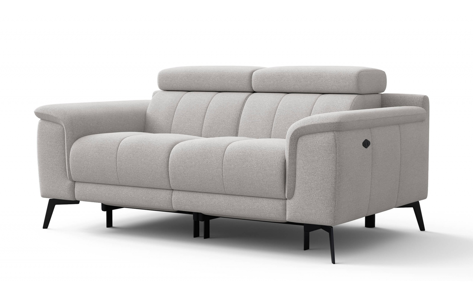 2-Sitzer Relaxsofa mit zwei Relaxfunktionen FIERO FARBE Hellgrau (Arano 15)