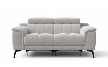 2-Sitzer Relaxsofa mit zwei Relaxfunktionen FIERO FARBE Hellgrau (Arano 15)