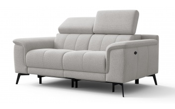 2-Sitzer Relaxsofa mit zwei Relaxfunktionen FIERO FARBE Hellgrau (Arano 15)