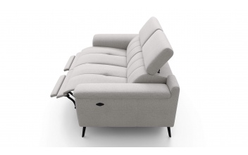 2-Sitzer Relaxsofa mit zwei Relaxfunktionen FIERO FARBE Hellgrau (Arano 15)