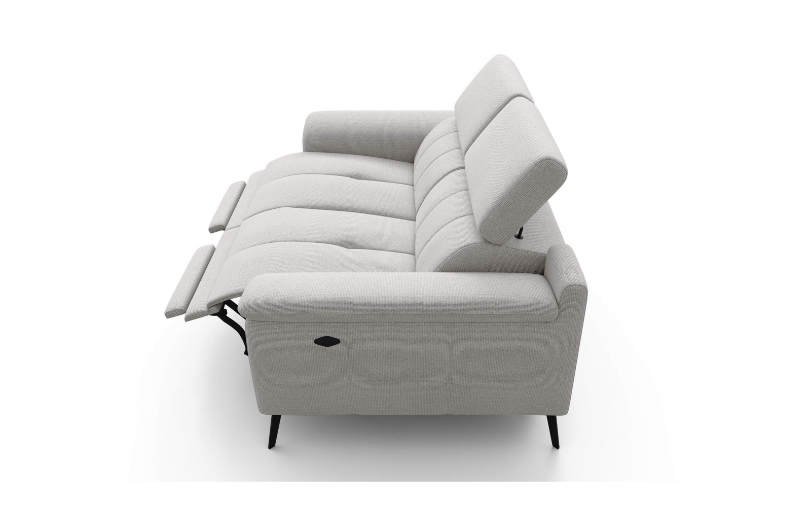 2-Sitzer Relaxsofa mit zwei Relaxfunktionen FIERO FARBE Hellgrau (Arano 15)