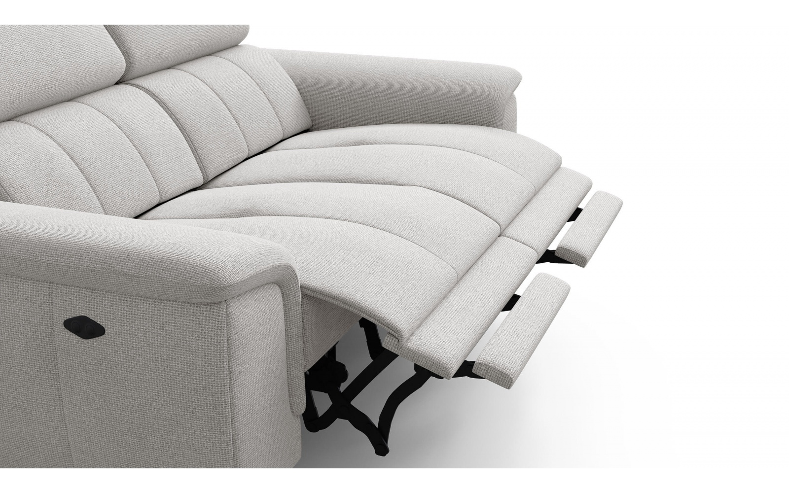 2-Sitzer Relaxsofa mit zwei Relaxfunktionen FIERO FARBE Hellgrau (Arano 15)