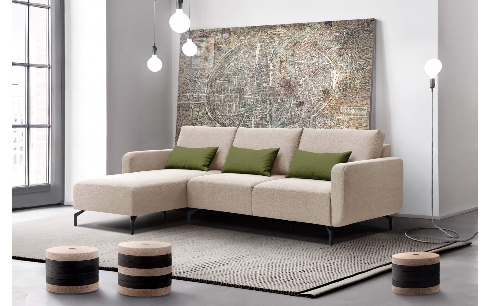 Ecksofa links 3-Sitzer DANNY