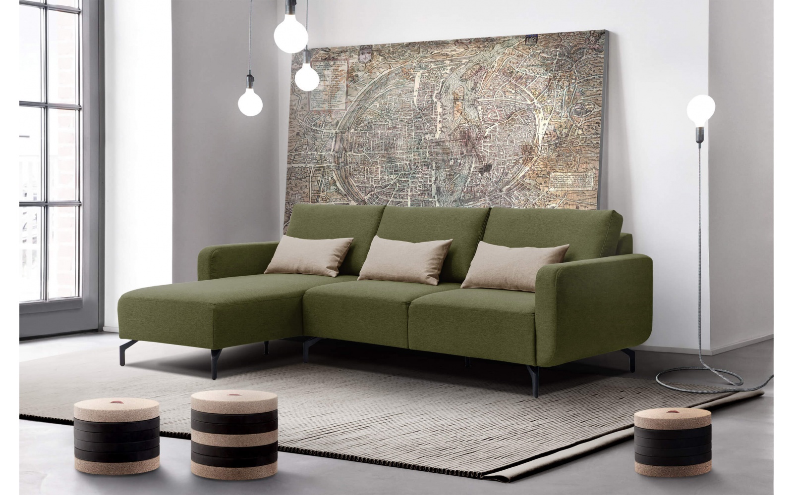 Ecksofa links 3-Sitzer DANNY