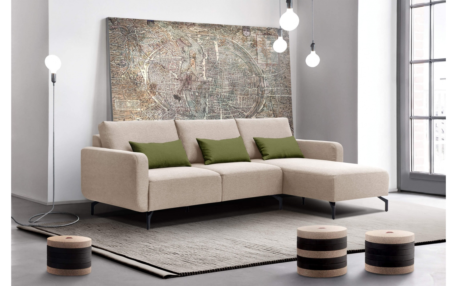 Ecksofa rechts 3-Sitzer DANNY