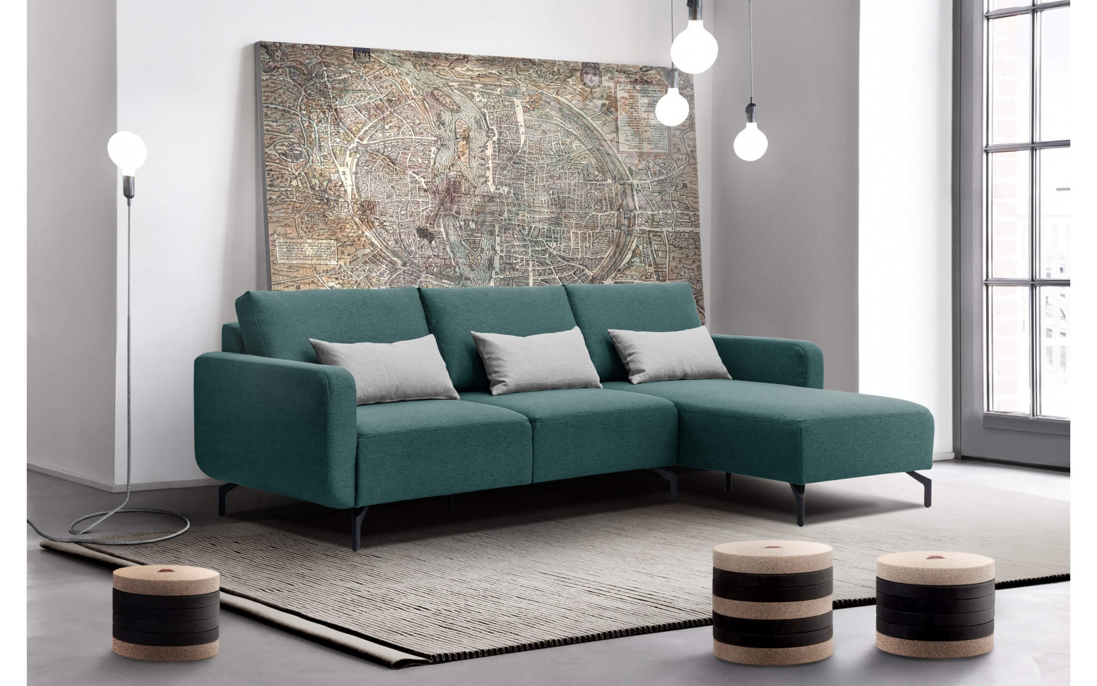 Ecksofa rechts 3-Sitzer DANNY