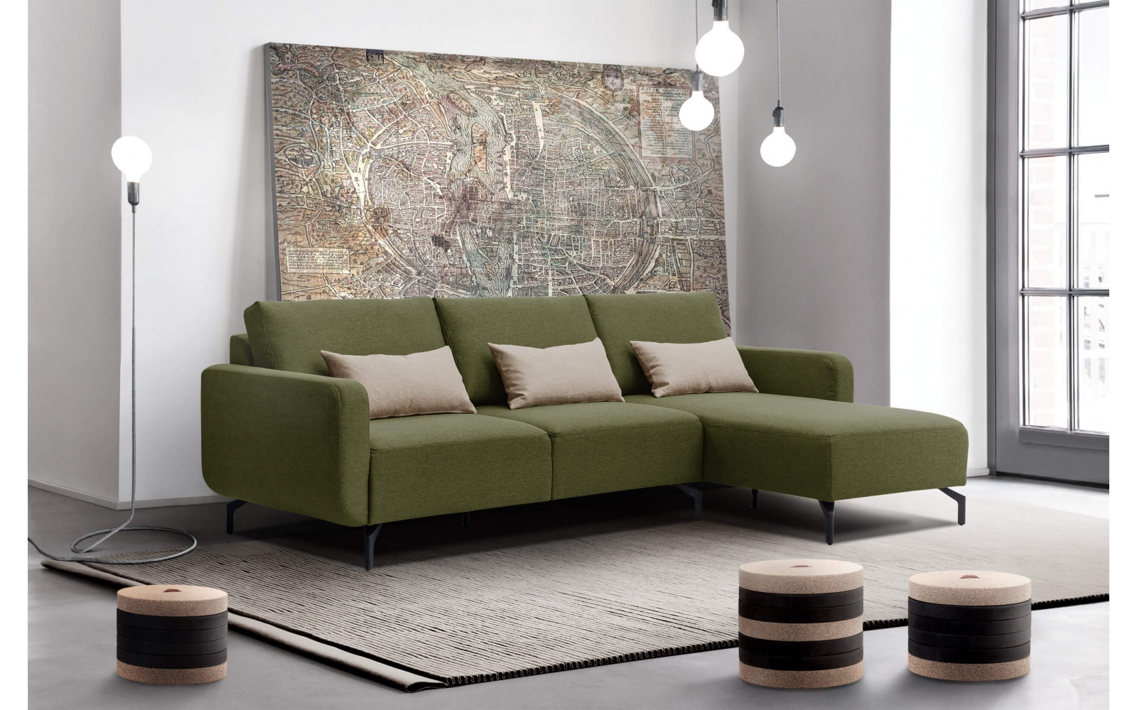 Ecksofa rechts 3-Sitzer DANNY