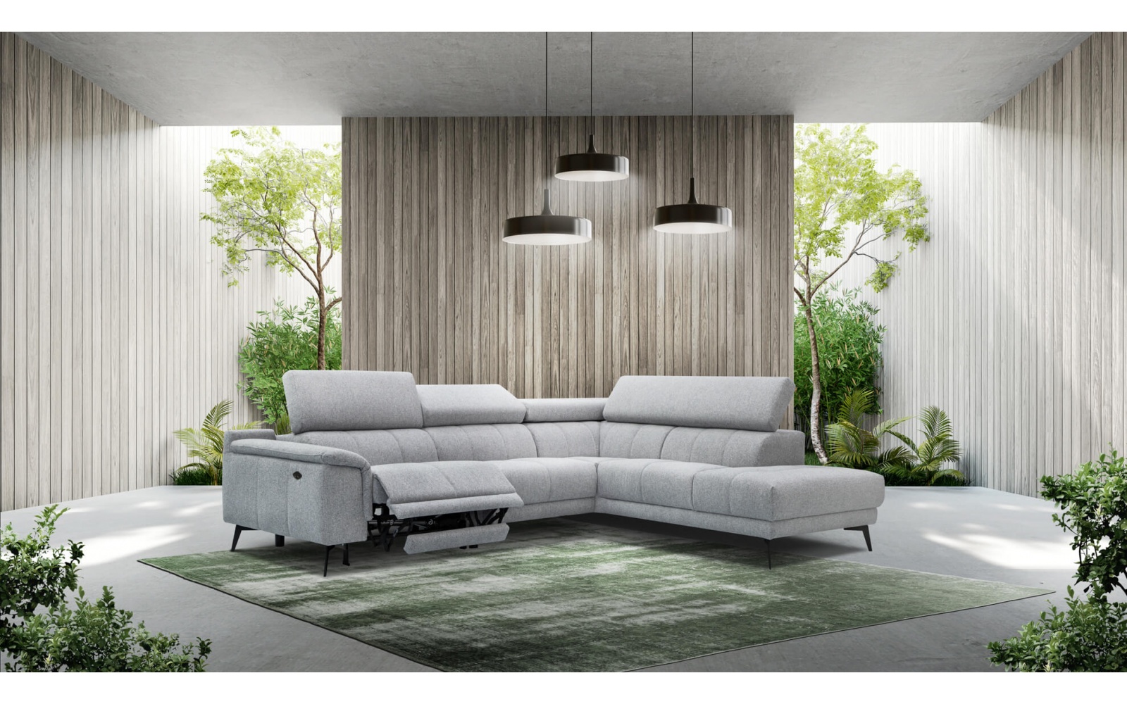 Ecksofa rechts mit Relaxfunktion 5-Sitzer FIERO