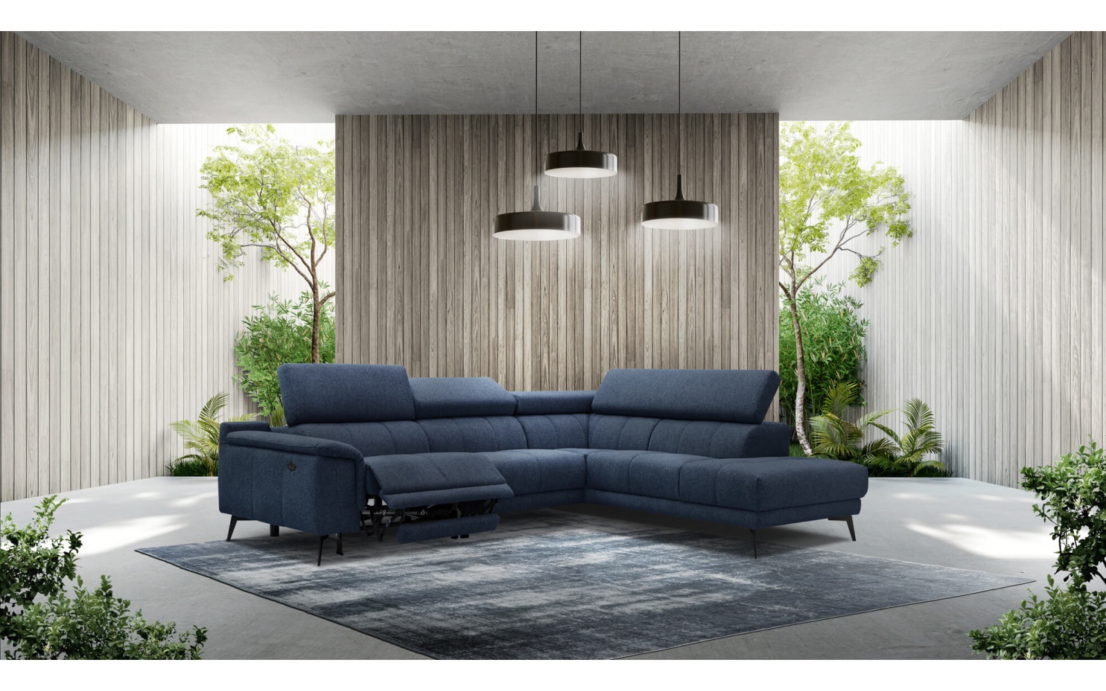 Ecksofa rechts mit Relaxfunktion 5-Sitzer FIERO