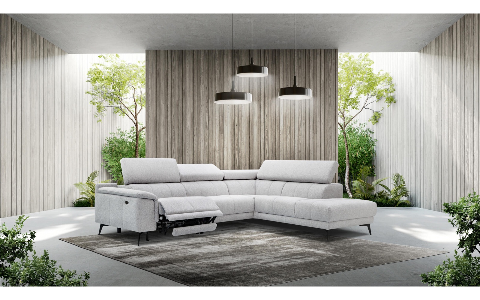 Ecksofa rechts mit Relaxfunktion 5-Sitzer FIERO