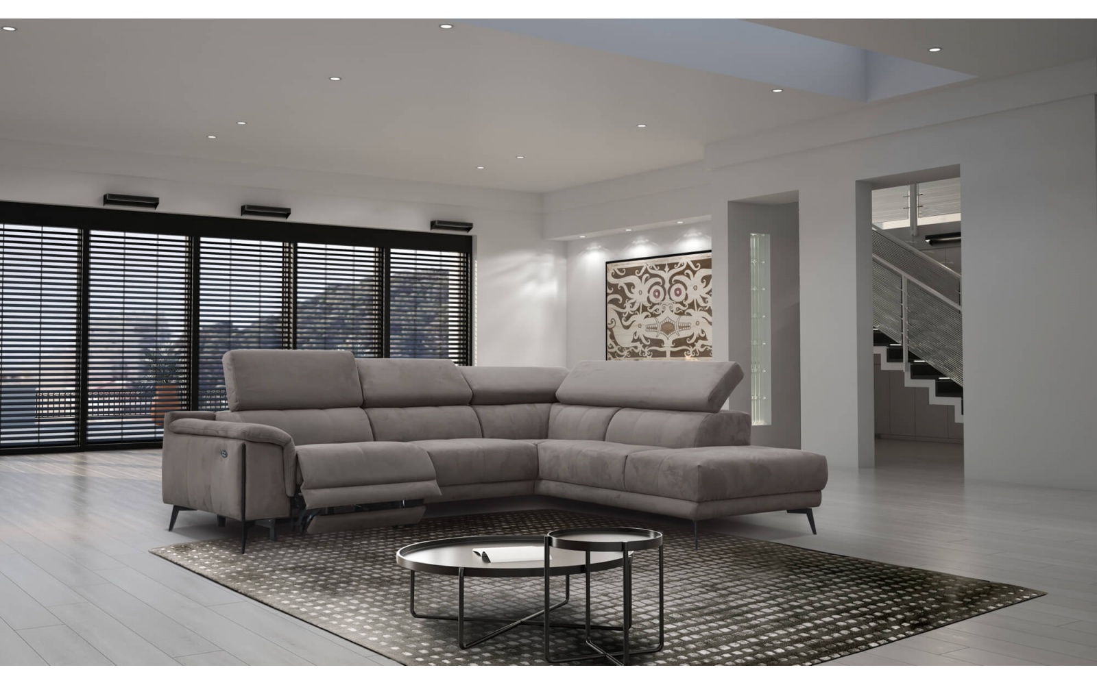 Ecksofa rechts mit Relaxfunktion 5-Sitzer MATERA