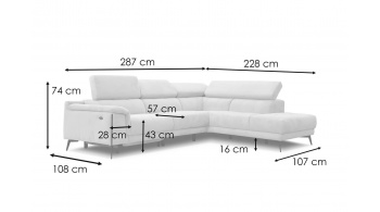 Ecksofa rechts mit Relaxfunktion 5-Sitzer MATERA