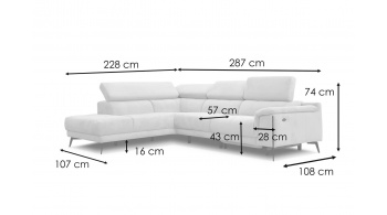 Ecksofa links mit Relaxfunktion 5-Sitzer MATERA