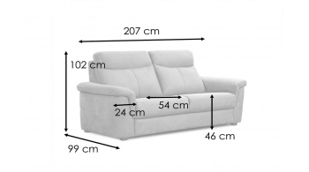 3-Sitzer Relaxsofa mit zwei Relaxfunktionen JONES