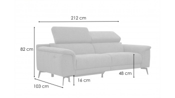 3-Sitzer Sofa mit Relaxfunktion auf der linken Seite FIERO Taupe (Arano 06)