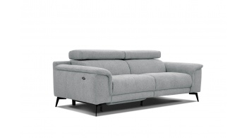 3-Sitzer Sofa mit Relaxfunktion auf der linken Seite FIERO Hellgrau (Arano 09)