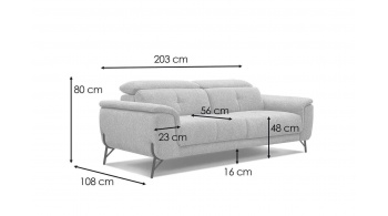 3-Sitzer Sofa mit Relaxfunktion auf der rechten Seite AVENA