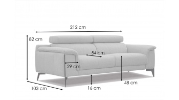 3-Sitzer Sofa mit Relaxfunktion auf der linken Seite MATERA