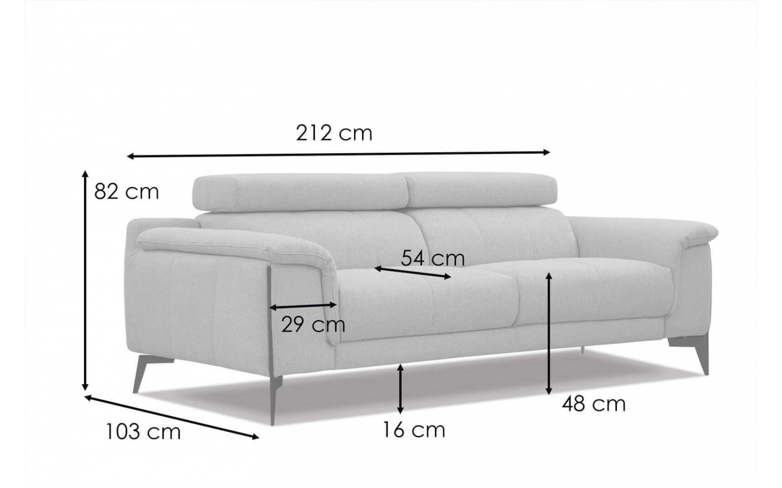 3-Sitzer Relaxsofa mit zwei Relaxfunktionen MATERA
