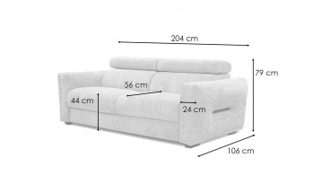 3-Sitzer Relaxsofa mit zwei Relaxfunktionen CALVERA